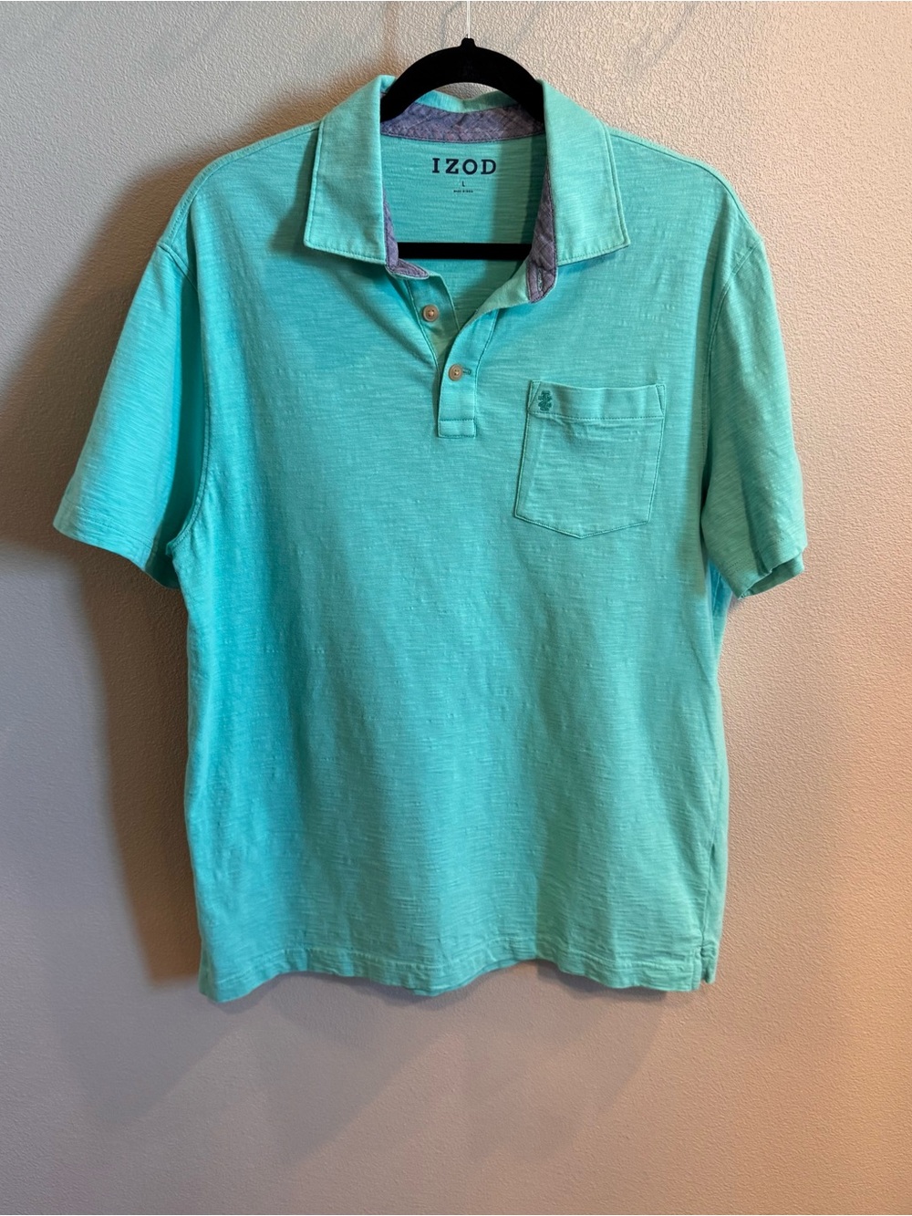 Izod Men’s Aqua Saltwater Polo with Chest Pocket
